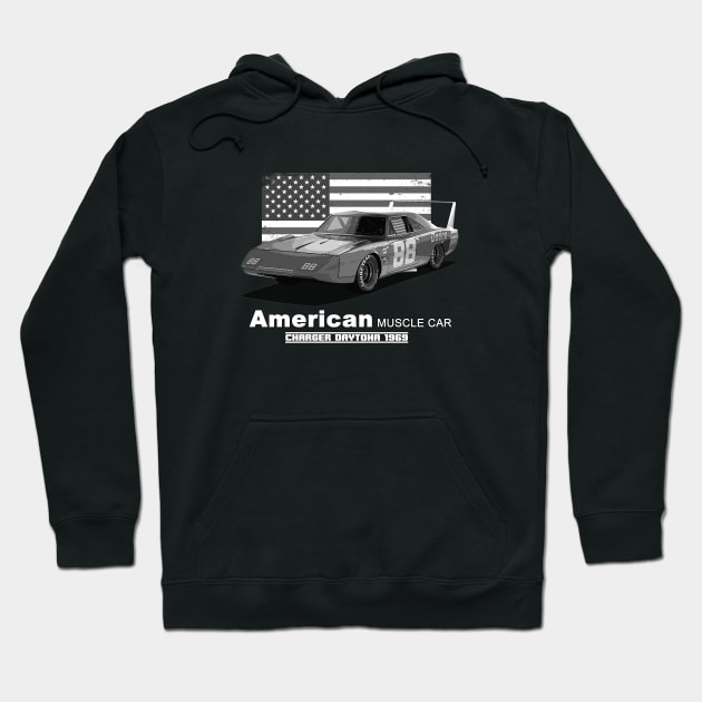 Charger Daytona American Muscle Car 60s 70s Old is Gold Hoodie by Jose Luiz Filho